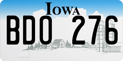 IA license plate BDO276