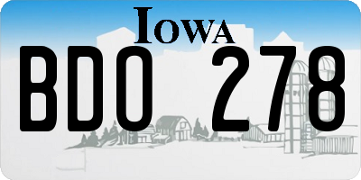 IA license plate BDO278