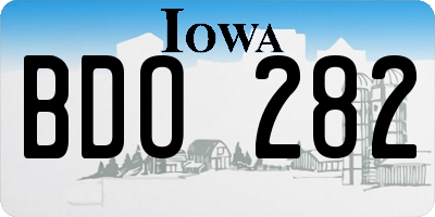 IA license plate BDO282