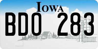 IA license plate BDO283
