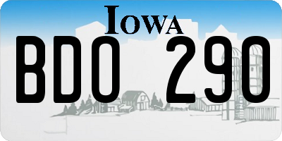 IA license plate BDO290