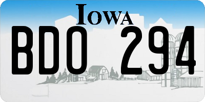 IA license plate BDO294