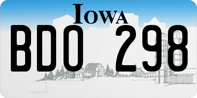 IA license plate BDO298