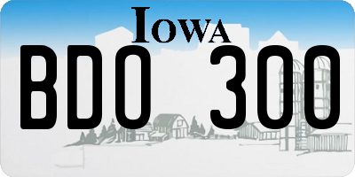 IA license plate BDO300