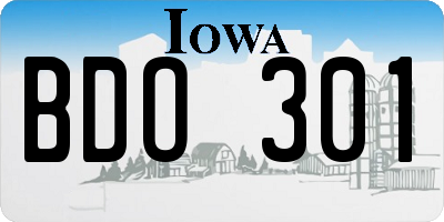 IA license plate BDO301