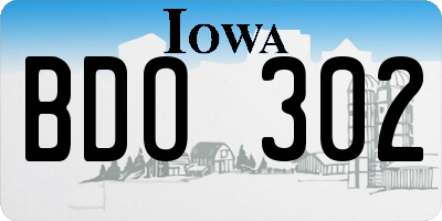 IA license plate BDO302