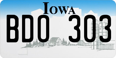 IA license plate BDO303