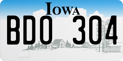 IA license plate BDO304