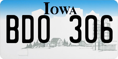 IA license plate BDO306