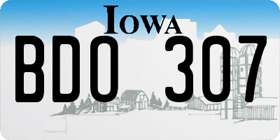 IA license plate BDO307