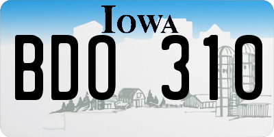 IA license plate BDO310