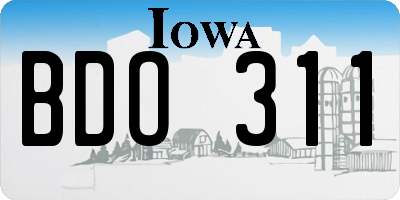 IA license plate BDO311