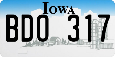 IA license plate BDO317