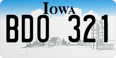 IA license plate BDO321