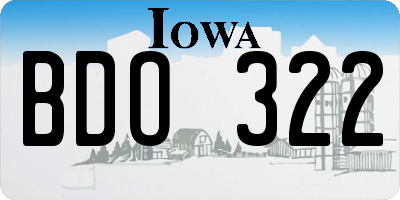 IA license plate BDO322