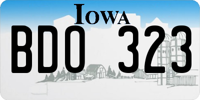 IA license plate BDO323