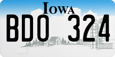 IA license plate BDO324