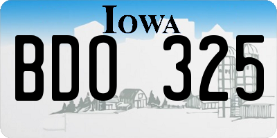 IA license plate BDO325