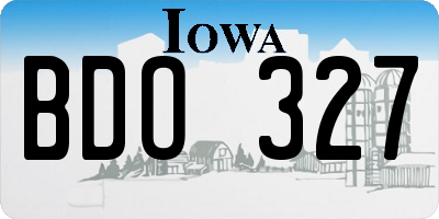 IA license plate BDO327