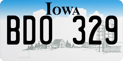 IA license plate BDO329