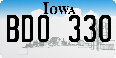 IA license plate BDO330