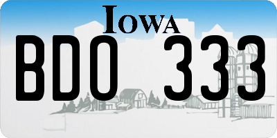 IA license plate BDO333