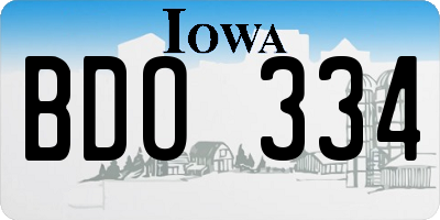 IA license plate BDO334