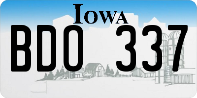 IA license plate BDO337