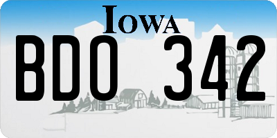 IA license plate BDO342