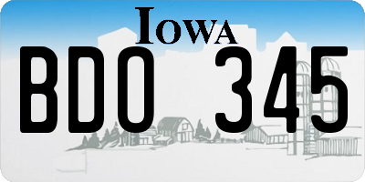 IA license plate BDO345