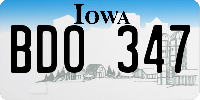 IA license plate BDO347