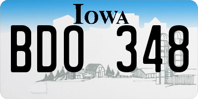 IA license plate BDO348