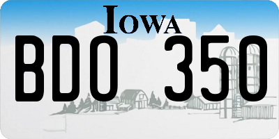 IA license plate BDO350