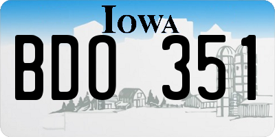 IA license plate BDO351