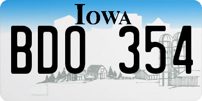 IA license plate BDO354