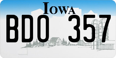 IA license plate BDO357