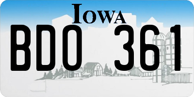 IA license plate BDO361