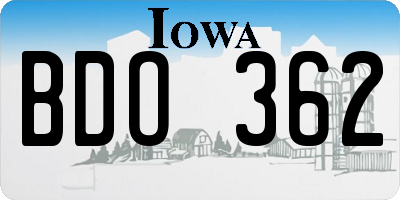 IA license plate BDO362
