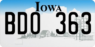 IA license plate BDO363