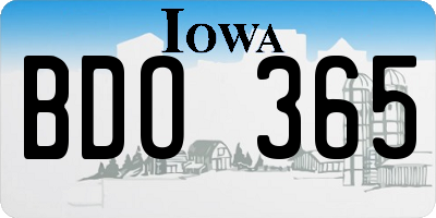 IA license plate BDO365