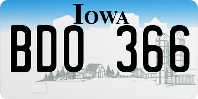 IA license plate BDO366
