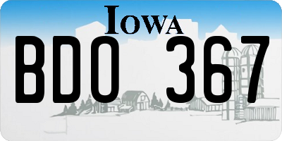IA license plate BDO367