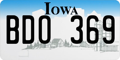 IA license plate BDO369