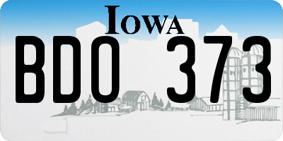 IA license plate BDO373