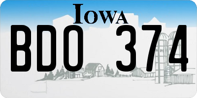 IA license plate BDO374