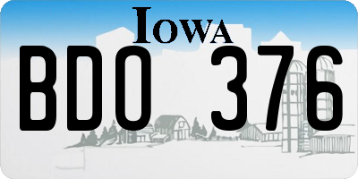 IA license plate BDO376