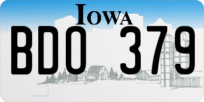 IA license plate BDO379