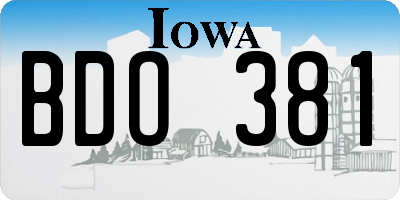 IA license plate BDO381