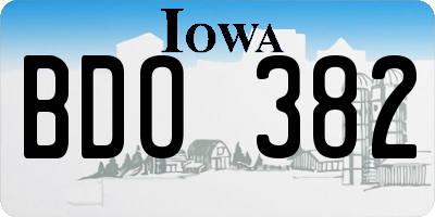 IA license plate BDO382