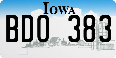 IA license plate BDO383